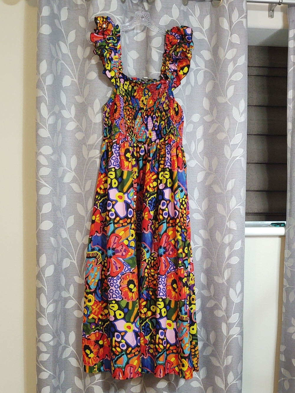 Cato Rainbow Floral Smocked Maxi Dress  size XL